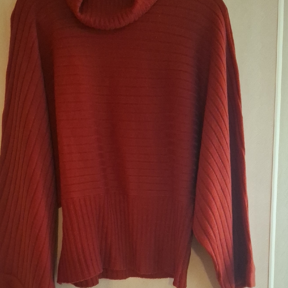 Caren Sport Rich Red Cowl Neck Sweater . Never Been Worn.